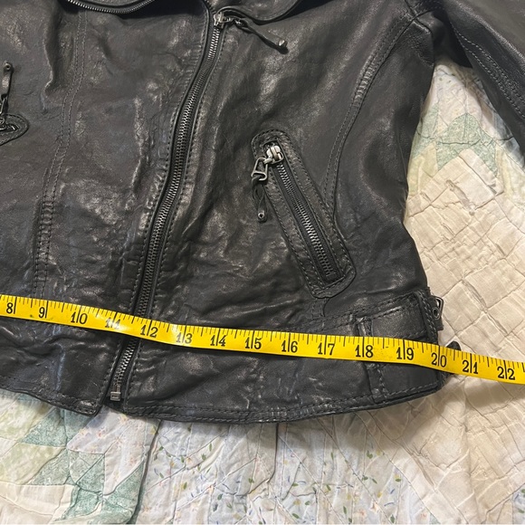 Marc New York Andrew Marc Leather Motorcycle Jacket L - Picture 10 of 11